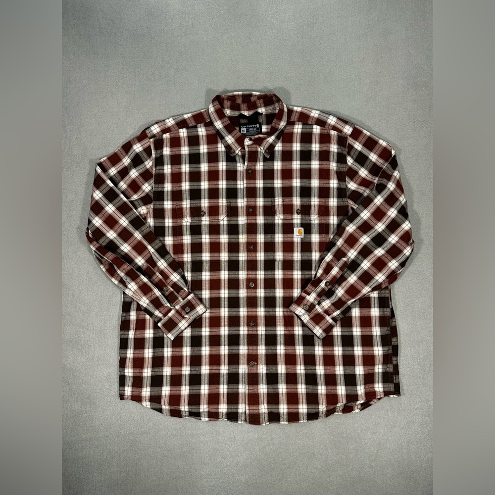 Carhartt Plaid Button Down Shirt Mens 2XL Loose Fit